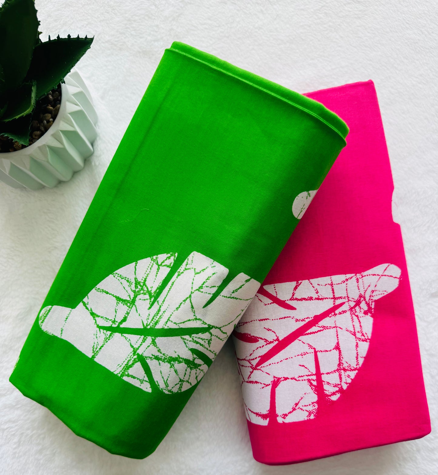 Leaf Patterns on a White Background