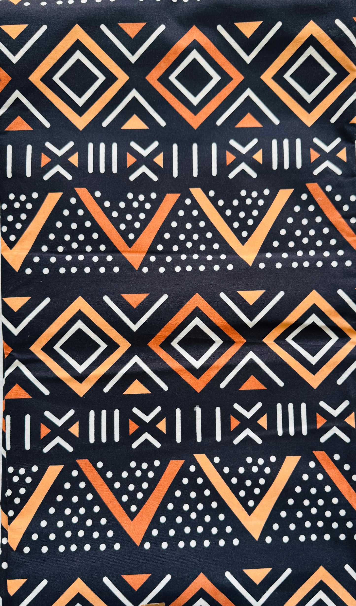 Fabric with geometric pattern on a white background