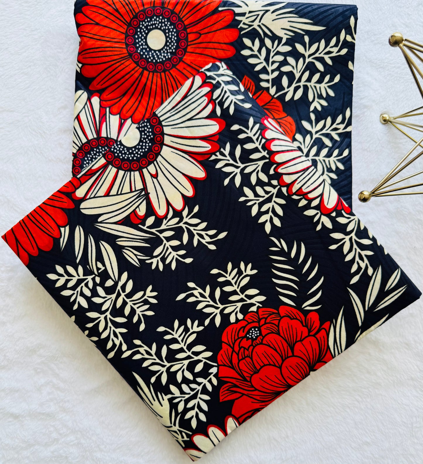 Flowers on a Dark Blue Background