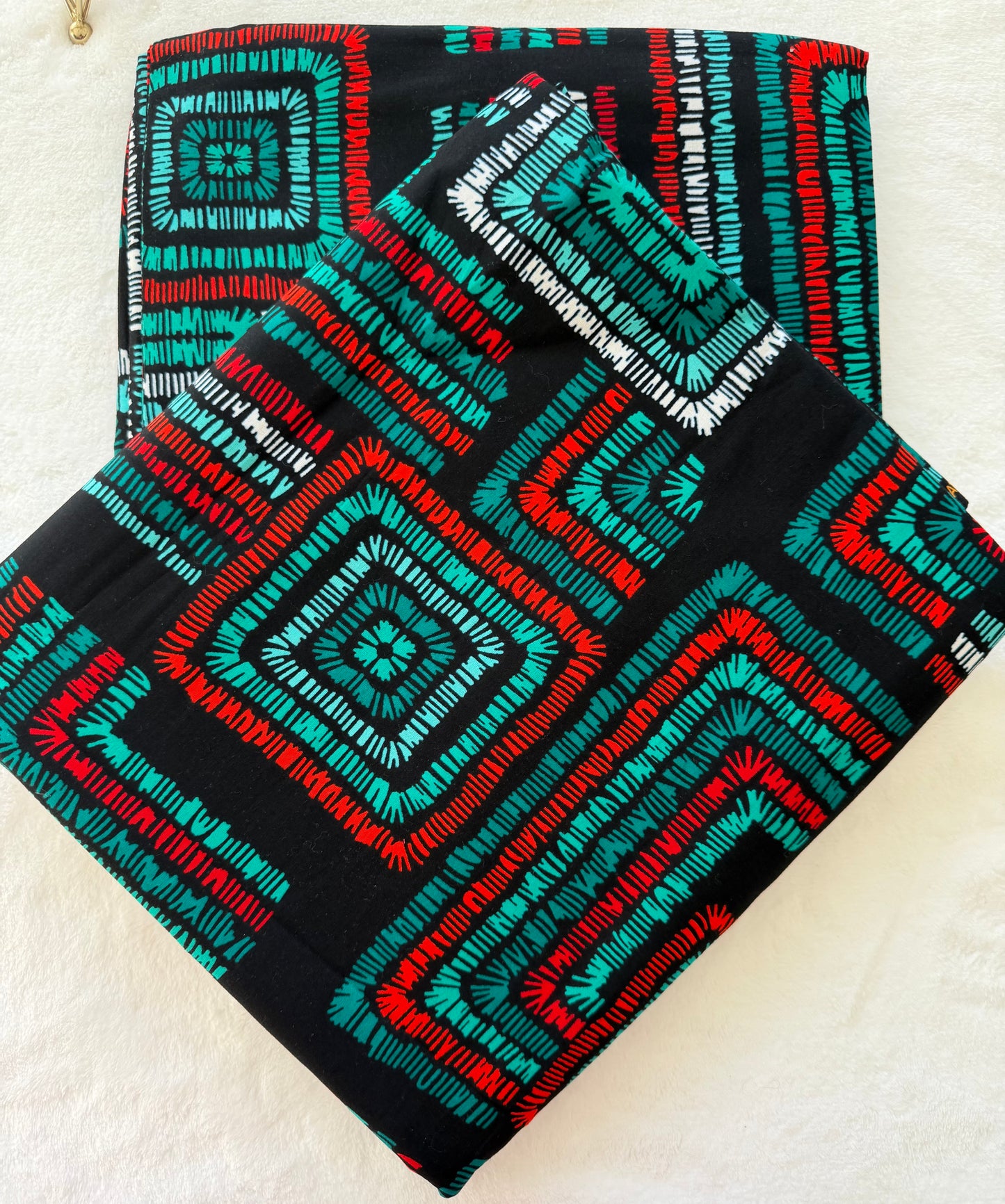 Multicolor Square Lines Ankara Fabric